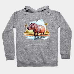 River Hippopotamus Hoodie